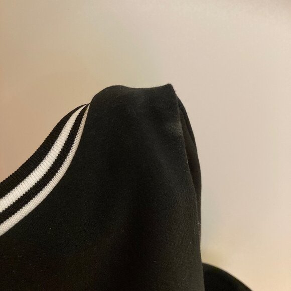 Banana Republic Black Dress Size 4 Petite White Stripe Neck Detail - Picture 11 of 16